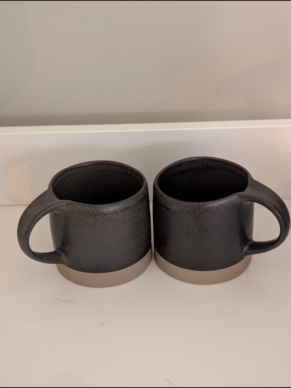 Hearth & Hand Matte Black and Tan Stoneware Mugs - Set of 2